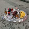 Ny Spashg uppblåsbar dalbana Tray Swimming Pool Drink Plate Floats Cup Holder Cup Holder Supply for Outdoor Beach Party