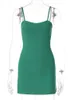 Casual Dresses Summer Fashion Mini For Women Sexy Low Cut Backless Green Suspenders Women's Dress Bodycon Beach Party Club Femme Robe