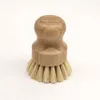 Brosses à récurer la vaisselle en bambou épurateurs de nettoyage en bois de cuisine pour laver la casserole en fonte Pot Sisal naturel