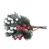 装飾的な花の花輪スタイルDIYクリスマスツリー装飾シミュレーションベリーショートブランチホリデーパインニードルタワー人工植物クリスマスまたは