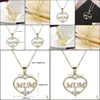 Pendant Necklaces Pendants Jewelry Mum Love Heart Necklace Loving Mothers Day Gift Mother Between And Daughter Beautifly Sweater Chain Dro