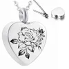 Heart Shaped Memorial Urns Necklace Human/ Pet Ash Casket Cremation Pendant Cross Stainless Steel Jewelry Can Open Y220523