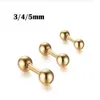 3 pièces/ensemble acier inoxydable petite vis à billes clous d'oreille pour femmes hommes Piercing Tragus boucles d'oreilles mignon oreille os clou/bâton GC1347