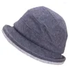 Cappelli a tesa larga Classic Womens 70% Wool Bucket Hat Autunno Inverno Cloche Wedding Festival Gatsby Vintage Style Cap Oliv22