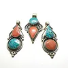 Pendant Necklaces Nepal Hand Vintage Lovely Charms Copper Inlaid Colorful Stone RUYI Multi Designs TBP272