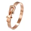 Luxury Designer 8MM Width Gold Silver Bangle Stainless Steel Buckle Bracelet for Women