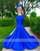 Royal Blue O Neck Lange Prom Kleider Für Schwarze Mädchen 2022 Applikationen Geburtstag Party Kleid Meerjungfrau Abendkleider Robe De bal