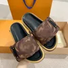 Zwembad kussen comfort sandalen ontwerper slippers dames muilezel slipper dame nylon schoenen riem mannen lederen sandaal zonsondergang vlakke dia met bo