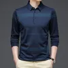 Men's Polos Brand Designer de moda listrado mass de manga longa camisas para homens camiseta