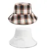 Double-Sided Color Plaid Women's Striped Bucket Hat Wear Big Brim Bucket Hats Japanese and Korean Style Fashion Sun-Proof Sun Protection Sun cap