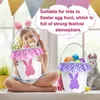 Gift Wrap 10pcs/Lot Easter Bucket Cotton Kids With Ruffles Lace Egg Hunt Bags 4 Colors Basket Fluffy TailGift WrapGift