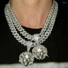 Naszyjniki wisiorek Hip Hop Medusa z dużym kryształowym szyjkiem łańcuchowym Miami Cuabn dla mężczyzn mody mody wąż królowa biżuteria upuszcza Godl22