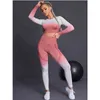 Femmes Sportswear Yoga Set Workout Vêtements Fitness Sport Fit Taille Haute Leggings Sans Couture Femme Running Suit J220706