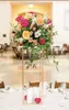 Decoration White gold sliver Flower Vase Floor Vases Column Stand Metal Road Lead Wedding Table Centerpiece Flower Rack Event Party Decorat359