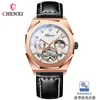 Montres-bracelets CHENXI Tourbillon Mécanique Hommes Montre Étanche Lumineux Automatique Montre-Bracelet De Luxe En Cuir Hommes Montres Reloj HombrWristwat