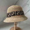 Pure Handwoven Raffia Hats Color Letter Fisherman Hats Highquality Natural Straw Pot Hats Outdoor Sun Protection3184394