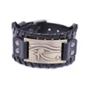 Bracelet de luxe en cuir bracelet vintage hommes oeil d'horus dame mâle bracelet réglable amulette noir marron bijoux bracelets couple cadeauBangl