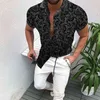 Moda Nação de Fashion Summer Man's Shirt 3D Printing Stand Collar Collar Single Breassed Manuve Short Hawaiian Henley Casual Casual G220511