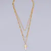 Pendant Necklaces Fashion Exquisite Multi-Layer Gold-Plated Color Cross Female Necklace High-End Party Jewelry Couple Gift