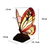 Gebrandschilderd glazen Tiffany Butterfly -lampen met US/EU/UK/AU -plug -in E27 LED Slaapkamer Bed Light voor tafelavondarmaturen H220423