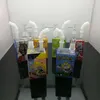 Rauchpfeife aus Glas, Wasserpfeife, farbiges quadratisches Cartoon-Muster, mehrförmiges Glas-Zigaretten-Set