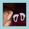 Stud Earrings Jewelry 925 Sterling Sier Splicing Cute Animal For Women Casual Style Girl Earings Personality Drop Delivery 2021 Mrel7