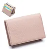 DHL50pcs Card Holders Women PU Cute Plain Multifunctional Short Storage Coin Purses Mix Color