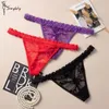 Sexy Lingerie Women Lace calcinha tanga de renda bordado G-string t-back cuecas roupas íntimas confortáveis ​​damas de vestuário transparente 220505