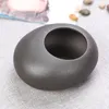 Pebbles Stone Design Ceramic Floral Vase Small Oblong Pottery River Rock Planter Japanese Zen Garden Flower Pot Matt Black Brown