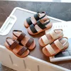 Girl's Sandals Braided Open Toe Fashion Vacation Summer Children Flat Shoes Solid Color Comfy Outdoor Anti-slip Kids Sliders 220623