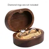 Ювелирные мешки с мешками портативная деревянная коробка кольца деревенский свадебный деревянный держатель подарок Wynn22