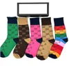 Luxury letter brand designer men's women's socks five pairs of sports mesh letter printed socks embroidered cotton men's and women's 10 colors