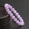 Braccialetti di pietra di cristallo di lavanda Braelet con perline di giada viola naturale da 8 mm