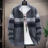 Męskie swetry jesienne/zimowe mody Stripe Sweater sweter sweter swetra polarowa ciepła wełna męska