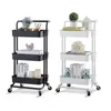 3 Tier Storage Trolley Cart Save Space Kitchen Organizer Bathroom Movable Rack Wheels Household Stand Holder Gadgets Y200429