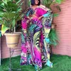 Ensembles de pantalons en mousseline de soie d'été pour dames africaines imprimé manches chauve-souris en vrac mode élégante soirée soirée correspondant 220315