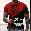 2022 Mens de verão camisetas Rosto sorridente bonito 3d digital impresso top solto homens jovens manga curta vários estilos