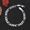 여성을위한 링크 체인 6mm 팔찌 럭셔리 패션 남성 힙합 펑크 Braclet 골드/실버 컬러 합금 금속 Braslet 쥬얼리 GiftLink Lars22