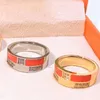 Lettre de conception Bague en diamant Rose Or Orange Vis Multicolore Couple Émail Anneaux Hommes Femmes Amour Bijoux avec boîte originale 7000683