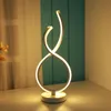 Bordslampor modern minimalistisk lampa led spiral akryl skrivbord ljus sovrum natt vardagsrum hem belysning fixturetable