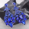 Dangle Lustre 51quot Boucle d'oreille en cristal scintillant pour mariage élégant strass bijoux Multi couleur longue mode femmesD5130789