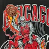 Warren T-shirt Bulls Kafatası Baskı Erkek Lotas Tee Basketbol Oyuncusu Yaz Bayan T-Shirt Gevşek Tees Erkekler Rahat Gömlek Siyah Üst Tee S-XL