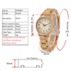 Wristwatches Natural Full Bamboo Wood Clock Watches Simple Women Pure Watch Top Quartz Ladies Dress Wooden Band Wristwatch