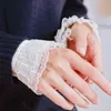 Five Fingers Gloves 1 Pair Fake Cuffs Decorative Hollow-out Polyester Modern Pleated Ruffles False Sleeves Universal Cuff Sweater Accessorie