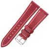 Watch Bands Cow Leather Strap 18mm 20mm 22mm 24mm Brown Blue Red Green Cowhide Watchbands With Silver Stainless Steel BuckleWatch Hele22