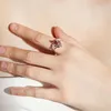 Luksusowe pierścionki dla kobiet dziewczyna biżuteria różowe złoto srebrne pierścionki z kryształowym palcem cyrkon