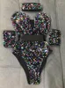 Pole Dancing Costume For Female Colorful Dresses Sequins Bodysuit Nightclub Singer Dancer Stage Show Dancewear Bar Rave Outfits