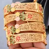 Bangle Wando Nigeriaanse bruiloft Gold Color Bangles For Woman Fashion Dubai Banglesbracelet Wholesale Design Bridal JewelryBangle Inte22