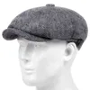 Fashion Wool Newsboy Caps Men Fishbone Flat Caps Women Kawa British Gatsby Caps Autumn Winter Wool Hats Gorras J220722