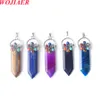 Natural Turquoise Crystal Quartz Stone Pendant 7 Chakra Gem Point Sword Fashion Jewelry DIY Necklace Accessories Gift BO983